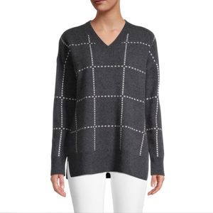 SAKS FIFTH AVENUE
Check Cashmere Pullover